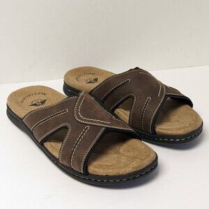 [M-12] Dockers Sunland Brown Memory Foam Open Toe Mens Slide Sandals Dockers Sandals Mens 12 M Sunland Slides Brown Open Toe  main image 2